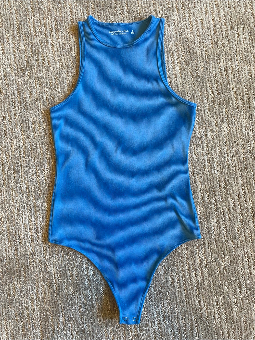 Abercrombie & Fitch Blue Ribbed Tank Bodysuit